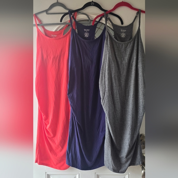 tek gear Dresses & Skirts - Bundle of 3 Tek Gear Maternity Active Tank Dress Size Medium - Coral Purple Gray
